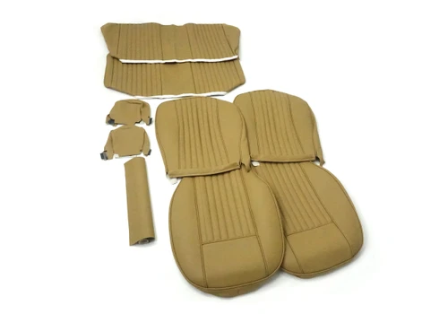 Tan vinyl front and rear seat upholstery set FIAT 124 Spider - 1968-1978  -  Auto Ricambi, RI9-428