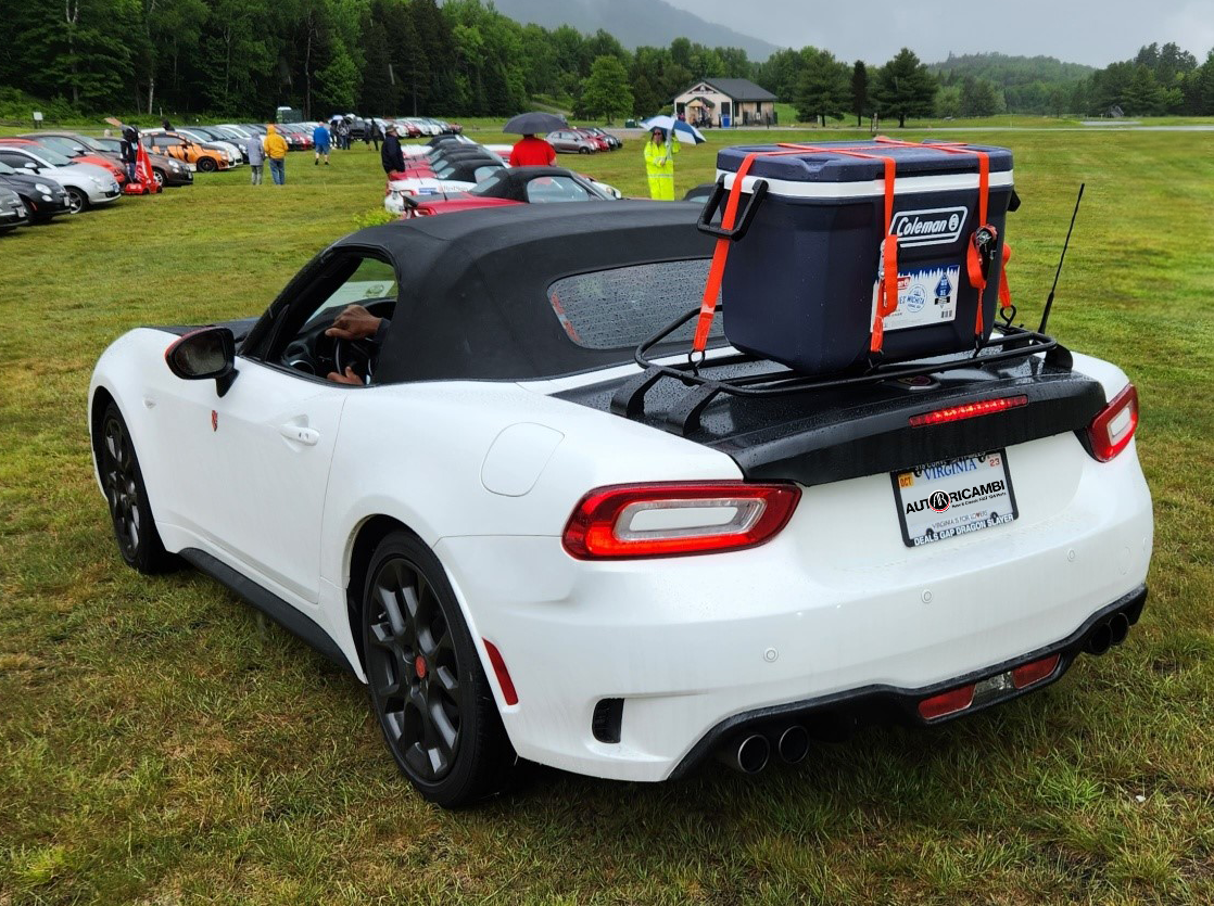 Luggage rack in use