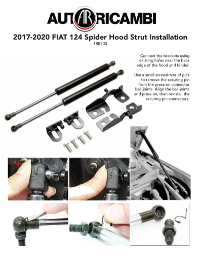 Hood Strut installation instructions for FIAT 124 Spider