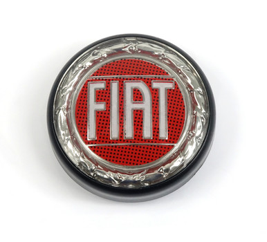 FIAT on red background alloy wheel center cap Originally fitted to