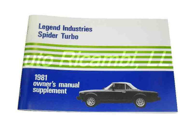 【美品商品】CE owner's manual Turbo Owners Manual Supplement - 1981 - Auto Ricambi, LLC