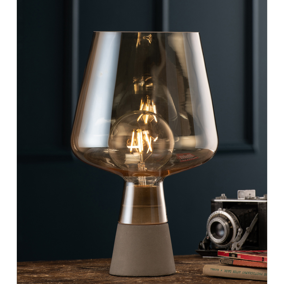 Galway Crystal Large Glass Table Lamp - Amber (IRL & UK fitting ...