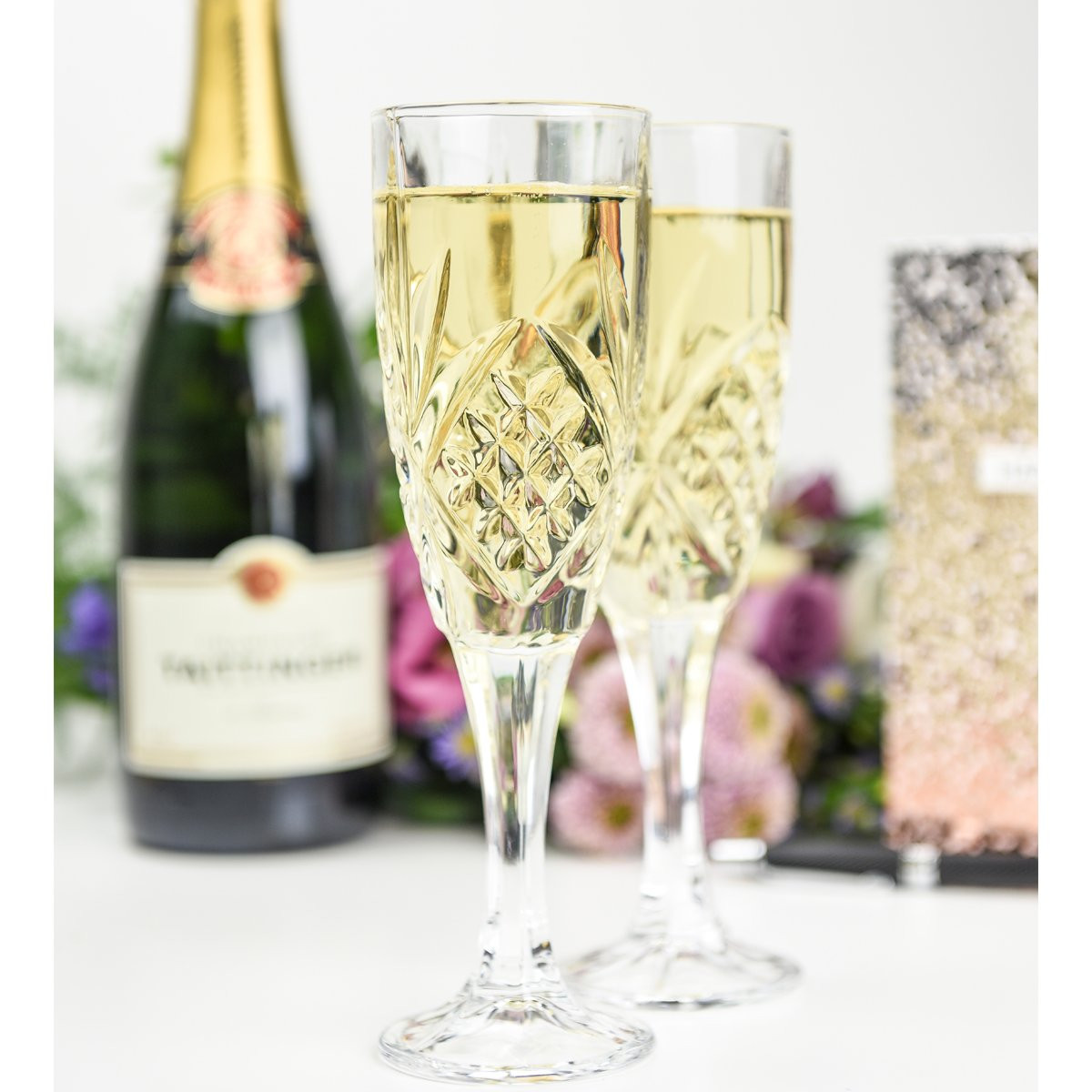 Killarney Crystal Trinity Champagne Glasses Set of 6 Kilkenny Design