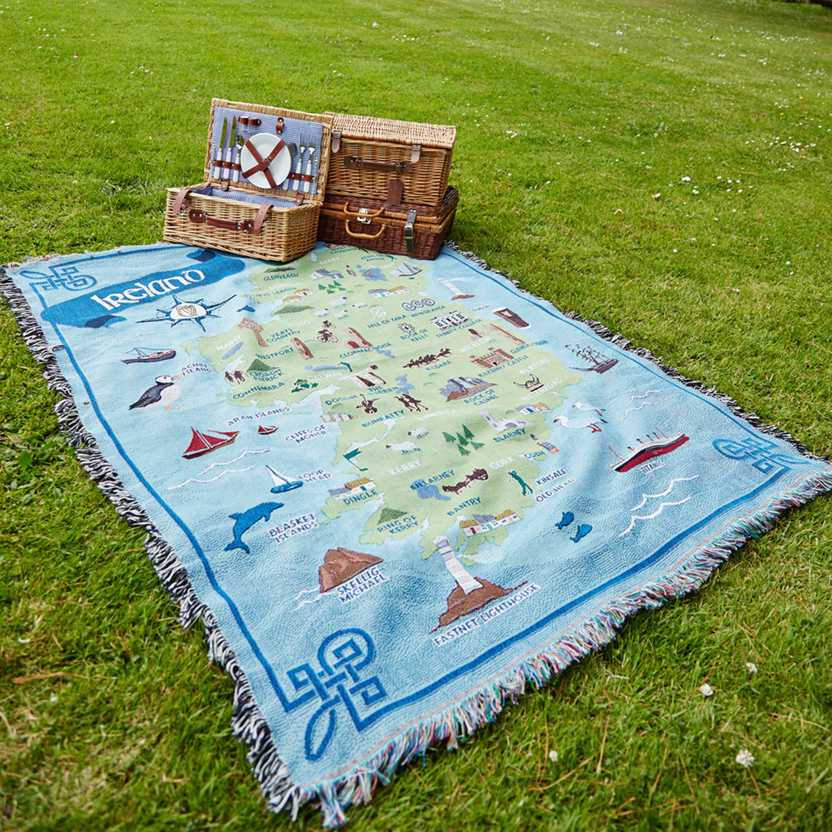 Map of Ireland Throw Blanket Kilkenny Design