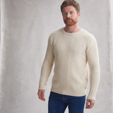 Thomas Honeycomb Crew Neck Aran Sweater_10004
