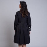 Blair Long Sleeve Shirt Dress Black