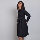 Blair Long Sleeve Shirt Dress Black
