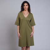 Brie Wide Sleeve Dress Khaki