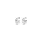 Silver Tri Hoop Earrings
