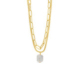 Gold Double Row Freshwater Pearl Necklace