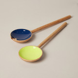Mix Up Contrast Colour Enamel Wooden Salad Servers