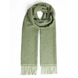 Green Herringbone Lambswool Scarf 
