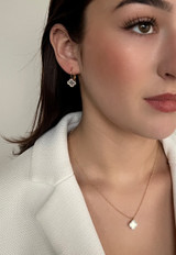 Sparkle Gold Clover French Clip Earring  