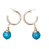 Briella Half Hoop Bead Charm Earrings  