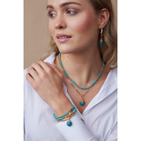 Briella Half Hoop Bead Charm Earrings  