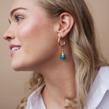 Briella Half Hoop Bead Charm Earrings  