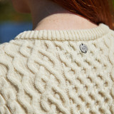 Kim Aran Crew Neck Jumper with Side Slits – Natural