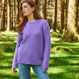 Kim Aran Crew Neck Sweater with Side Slits – Heather