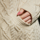 Rachel Aran Short Hoodie Cardigan – Natural