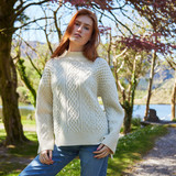Jacinta Aran Turtle Neck Sweater – Natural