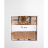Barbour Dover Beanie & Hailes Scarf Gift Set – Hessian Tartan  