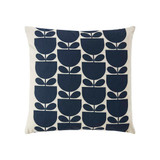 Microfibre Filled Cushion 45cm x 45cm Stripe Tulip Indigo