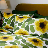 King Quilt Set 230cm x 220cm Giant Water Lily Lemon Twist 