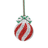 Red & Clear Stone Bauble Christmas Tree Decoration
