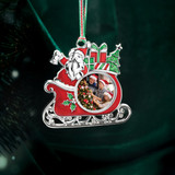 Santa on Sleigh Photoframe Tree Decoration