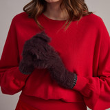 Elmo Faux Fur Gloves - Purple