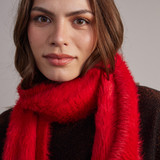 Elmo Faux Fur Knit Scarf - Red