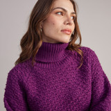 Basket Oversized Neck Knit Jumper - Pink
