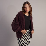 Elmo Faux Fur Bomber - Purple Elmo Faux Fur Bomber - Purple