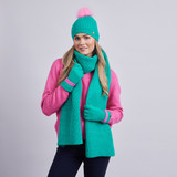 Amyra Ribbed Knit Scarf - Green