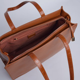 Dearra Contrast Croc Tote - Brown