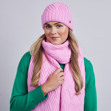 Chelsea Textured Knit Hat - Pink