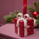 Resin Gift Candleholder Red & Light Pink 