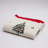 Knitted Christmas Throw With Gold Tree
