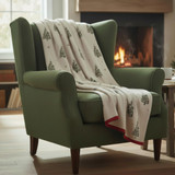 Knitted Christmas Throw With Gold Tree