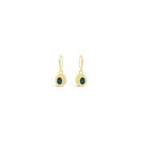 Gold/Midnight Blue Fishhook Drop Oval Earrings