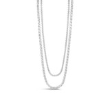 Silver Double Row Layered Necklace