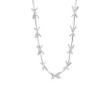 Rhodium X Stone-Set Necklace