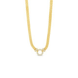 Gold Open Pavé Circle Necklace