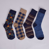 David 4 Pair Gents Socks Set (Navy) - With Gift Box
