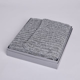 Damian Cable Knit Beanie & Scarf Set (Grey) - With Gift Box