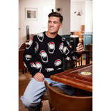 Guinness All-Over Smiley Pint Santa Jumper – Black