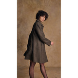 Aimee Tweed Coat Earth Check - Brown