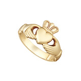 Solvar Ladies Heavy Gold Claddagh Ring