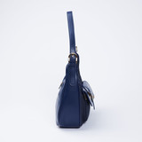 Eleanor Suede Leather Shoulder Bag – Navy