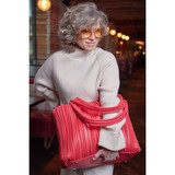 Armadillo Pleat Large Tote – Red